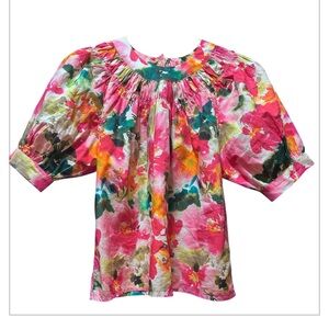 J. Crew Floral Puff Sleeve Blouse